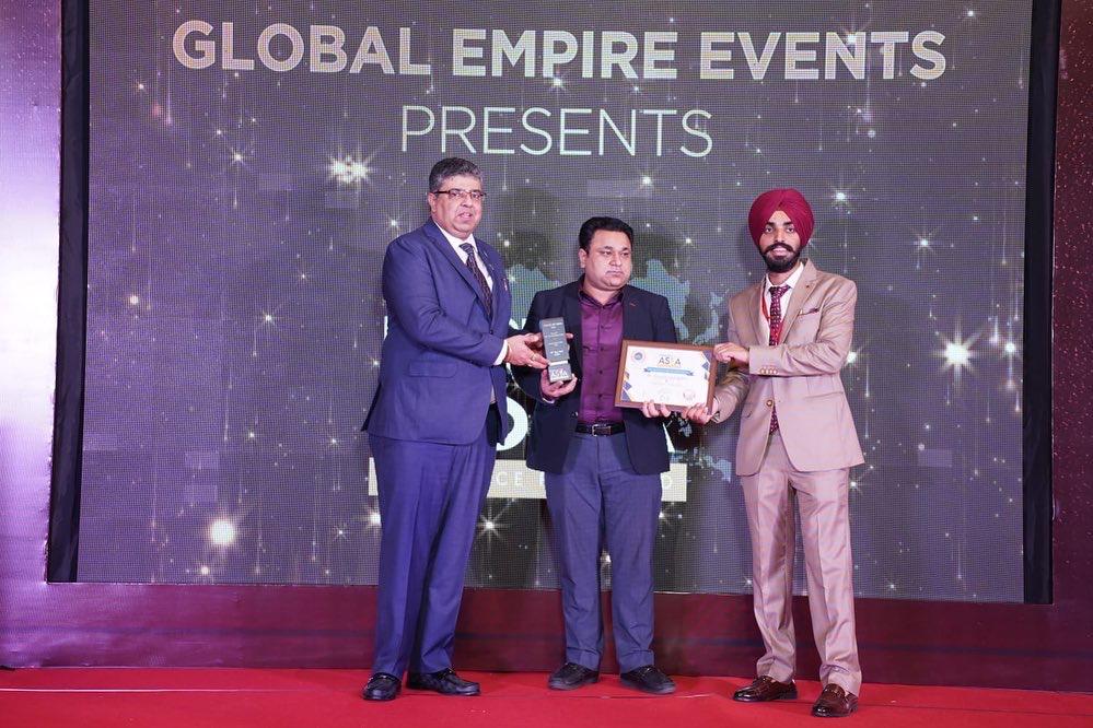 CEO receiving award