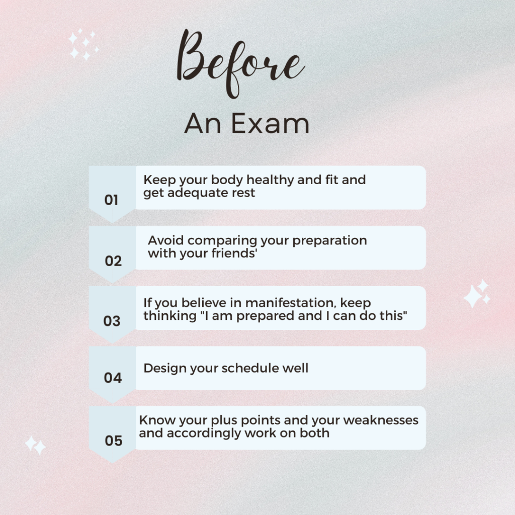 before an exam checklist